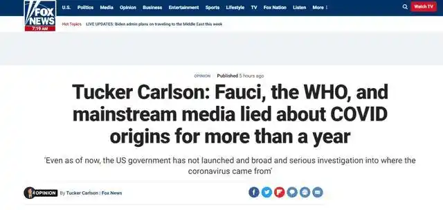 病毒溯源 福奇改口 美国舆论战_疫情溯源